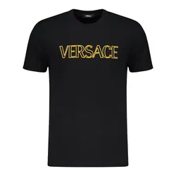 Áo Thun Versace Black & Yellow Logo Print Short Sleeve 1011861 1A12070 2B130 Màu Đen Size S