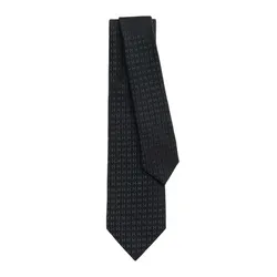 Cà Vạt Hermès Necktie Wide Fathone H Jacquard H-Weave Silk Màu Đen