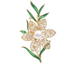 Cài Áo Nữ Meri Summer Blossom BR988 Màu Vàng Phối Xanh