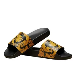 Dép Nam Versace Jeans Couture Logo Slides 1006275 1A04265 5B000 Màu Đen Vàng Size 40