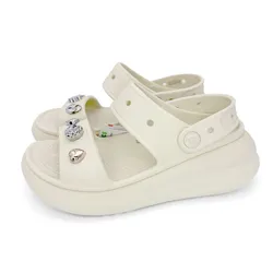 Dép Nữ Crocs Classic Crush Woman Sandal Metal Rose Heart Màu Beige Size 35