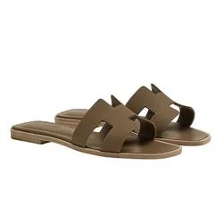 Dép Nữ Hermès Oran Sandal H202272Z X3340 Màu Xanh Rêu Size 35.5