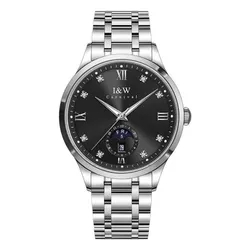 Đồng Hồ Nam I&W Carnival 41mm 55831G-T7 Màu Bạc Đen