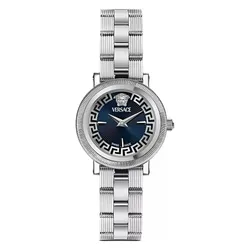 Đồng Hồ Nữ Versace Greca Flourish Blue Watch 28mm Màu Xanh Bạc