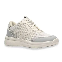 Giày Sneaker Nữ Clarks Woman Lifestyle Walking Ezrinn Tie Combinazione Verde Màu Trắng White/Grey Màu Trắng Xám Size 36