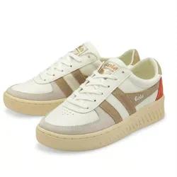 Giày Sneaker Nữ Gola Lifestyle Grandslam Trident White/Bone/Flax Màu Trắng Nâu Size 38