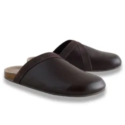 Giày Sục Unisex Next Slip On Mule Clogs Forever Comfort Dark Brown Leather Màu Nâu Đậm Size 40