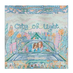 Khăn Nữ Hermès City Of Light Scarf 90 H004103S 06 Màu Hồng - Xanh