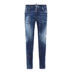 Quần Jean Nam Dsquared2 Medium Red Spots Wash Tidy Biker Jeans Màu Xanh Size 44