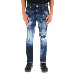 Quần Jeans Nam Dsquared2 Tag Leather Skater S71LB0944 S30685 Màu Xanh Size 48
