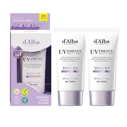 Set Kem Chống Nắng Nâng Tone D'Alba Waterful Tone Up Sun Cream Purple SPF50+ PA++++ (2 x 50ml)