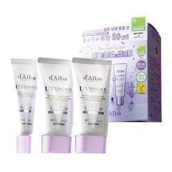 Set Kem Chống Nắng Nâng Tone D'Alba Waterfull Tone Up Purple Correcting Sun Cream SPF50+/ PA++++ (50ml+50ml+20ml)