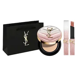 Set Phấn Nước Cushion Yves Saint Laurent YSL Limited Tone B10 + Son The Slim 1988 Nude Atelier Màu Hồng Nude + Túi Giấy