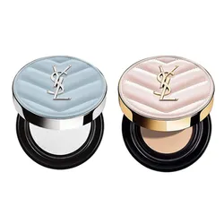 Set Phấn Nước Cushion Yves Saint Laurent YSL All Hours Blur Cushion Powder Vỏ Xanh + Glow Pact Limited Tone B10 Vỏ Hồng (Kèm Túi Giấy)