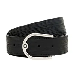 Thắt Lưng Nam Montblanc Textured-Leather Belt Độ Rộng Bản 3.5cm Màu Đen