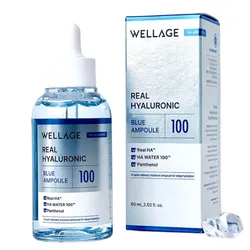 Tinh Chất Cấp Nước, Phục Hồi Da Căng Bóng Wellage Real Hyaluronic Blue Ampoule 60ml