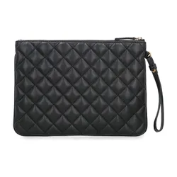 Túi Cầm Tay Nam Versace Leather Flat Pouch Black Màu Đen