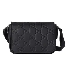 Túi Đeo Chéo Nam Gucci Rubber-Effect Leather Mini Messenger Bag 794062 AAC0G 1000 Màu Đen