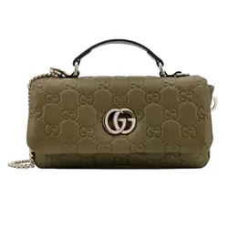 Túi Đeo Chéo Nữ Gucci GG Mini Milano Leather Handbag Green Màu Xanh Olive