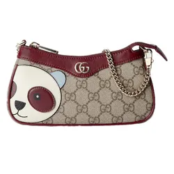 Túi Đeo Vai Nữ ‎Gucci Mini Bag With Panda Detail Beige 818763 FAEEO 8575 Màu Be Đỏ