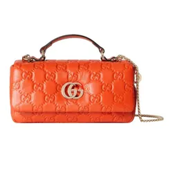 Túi Xách Tay Gucci Mini GG Milano Leather Handbag Màu Cam