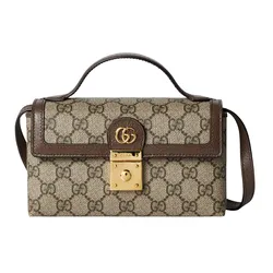 Túi Xách Tay Gucci Ophidia Mini Top Handle Bag Màu Xám - Nâu