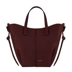 Túi Xách Tay Nữ Polène Cyme Tote Nano Edition Textured Black Cherry Màu Đỏ Thẫm