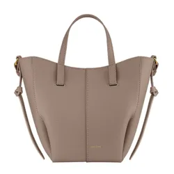 Túi Xách Tay Nữ Polène Cyme Tote Nano Edition Textured Taupe Màu Nâu Xám