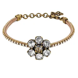 Vòng Đeo Tay Nữ Gucci&nbsp;GG Crystal Flower Bracelet Màu Vàng