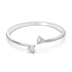 Vòng Đeo Tay Nữ Swarovski Mesmera Bangle Heart White Rhodium Plated Bracelet 5535354 Màu Bạc Size S