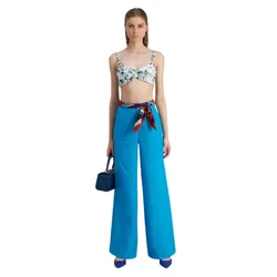 Áo Bra Nữ F2 Fashion & Freedom Linen Holiday Vibes AK553-TX-S-0323 Màu Trắng Xanh&nbsp;Size S
