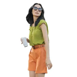 Áo Kiểu Nữ F2 Fashion & Freedom Linen AK389-XC-S-0720 Màu Xanh Cốm Size S