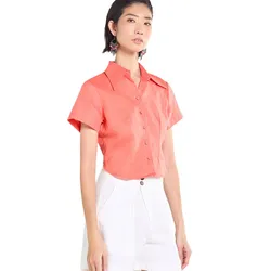 Áo Kiểu Nữ F2 Fashion & Freedom Linen AK550-CR-S-0323 Tender Drit Màu Cam Size S