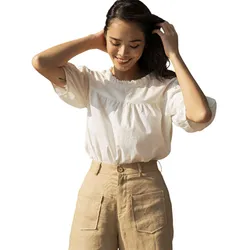 Áo Kiểu Nữ F2 Fashion & Freedom Linen Chu Du Phố AK366-T-S-0919 Màu Trắng Size S