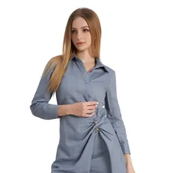 Áo Kiểu Nữ F2 Fashion & Freedom Linen Hello New Day AK533-XT-S-0323 Màu Xanh Tím&nbsp;Size S