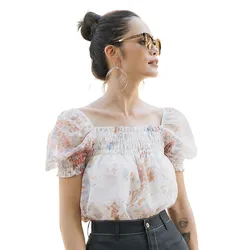 Áo Kiểu Nữ F2 Fashion & Freedom Modern Meets Heritage Pink Chiffon Blouse AK410-H-S-0720 Màu Hồng Size S