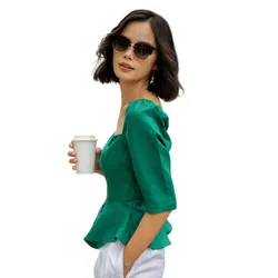 Áo Kiểu Nữ F2 Fashion & Freedom Pride AK434-XL-S-0820 Màu Xanh Lam Size S