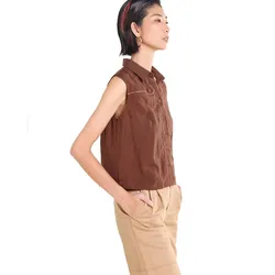 Áo Kiểu Nữ F2 Fashion & Freedom Tender Drit AK654-ND-S-0525 Màu Nâu Đậm Size S