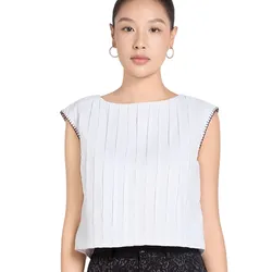 Áo Kiểu Nữ F2 Fashion & Freedom White Linen Blouse A Touch Of Effortless Elegance AK637-TRANG-S-0225 Màu Trắng Size S