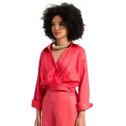 Áo Kiểu Nữ F2 Fashion & Freedom Women's Linen Blouse In Red And Pink A Color Of Freedom AK499-DH-S-0723 Màu Đỏ Hồng Size S