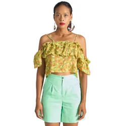Áo Kiểu Voan Nữ F2 Fashion & Freedom Bright And Shine AK526-X-S-0622 Màu Xanh Size S