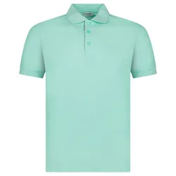 Áo Polo Nam Burberry Hartford Check Placket Summer Polo Màu Xanh Mint Size XS