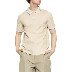 Áo Polo Nam Burberry Logo Collar Cotton In Calico Beige 81255211 Màu Be Size S