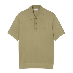 Áo Polo Nam Lacoste Men's Fluid Ribbed Knit Polo Collar Sweater AH5339 - E9F Màu Xanh Khaki Size 3