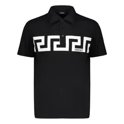 Áo Polo Nam Versace Short Sleeved Cotton Polo Shirt 1019259 Màu Đen Size S