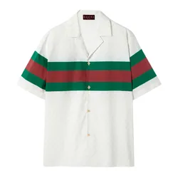 Áo Sơ Mi Nam Gucci Cotton Bowling In White 791771 ZAQOR 9669 Màu Trắng Size 44