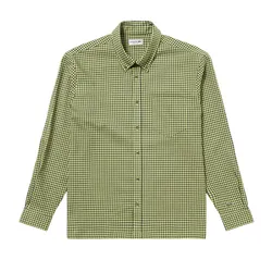 Áo Sơ Mi Nam Lacoste Flannel Check Button Down Shirt CH7219 IC3 Màu Xanh Khaki Size 38