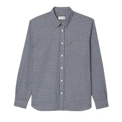 Áo Sơ Mi Nam Lacoste Men's Loose Fit Checked Shirt With Chest Pocket CH7548 KG2 Màu Xanh Navy Size 39