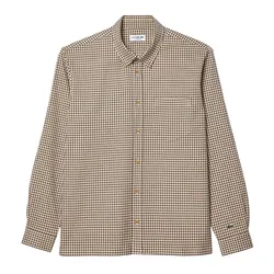 Áo Sơ Mi Nam Lacoste Men's Loose Fit Striped Shirt CH7219 - 2UG Màu Be Size 39