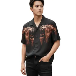 Áo Sơ Mi Nam Reason Black Shirt With Pattern RCS6FM-617 Màu Đen Size S